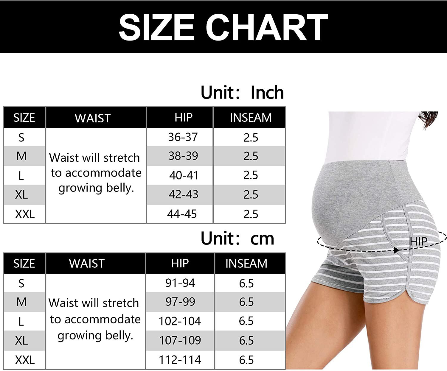 Womens Shorts Striped Loose Maternity Stretchy High Waist Shorts Pants Pregnancy Pocket Loose Hot Pants Summer Beach Shorts