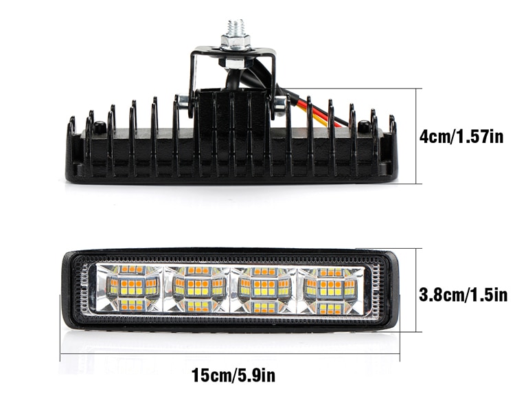 OKEEN 72W 24Led Work Light Bar Headlight Spotlight For Car Motorcycle Truck Boat Tractor ATV SUV Offroad Auto Accessories 9V-30V