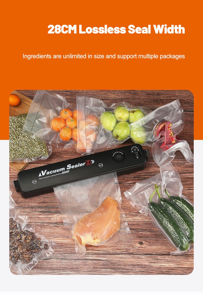 Food Vacuum Sealer  220V/110V Vacuum Sealer Packaging Machine with Free 10pcs Vacuum bags Household Black