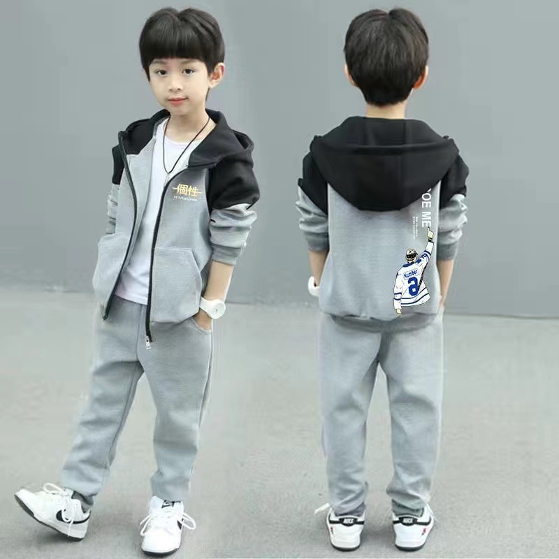 Child Boy Clothing Set Letter Hoodies Coats + Pants 2Pcs Tracksuit Suit For Kids Children Present