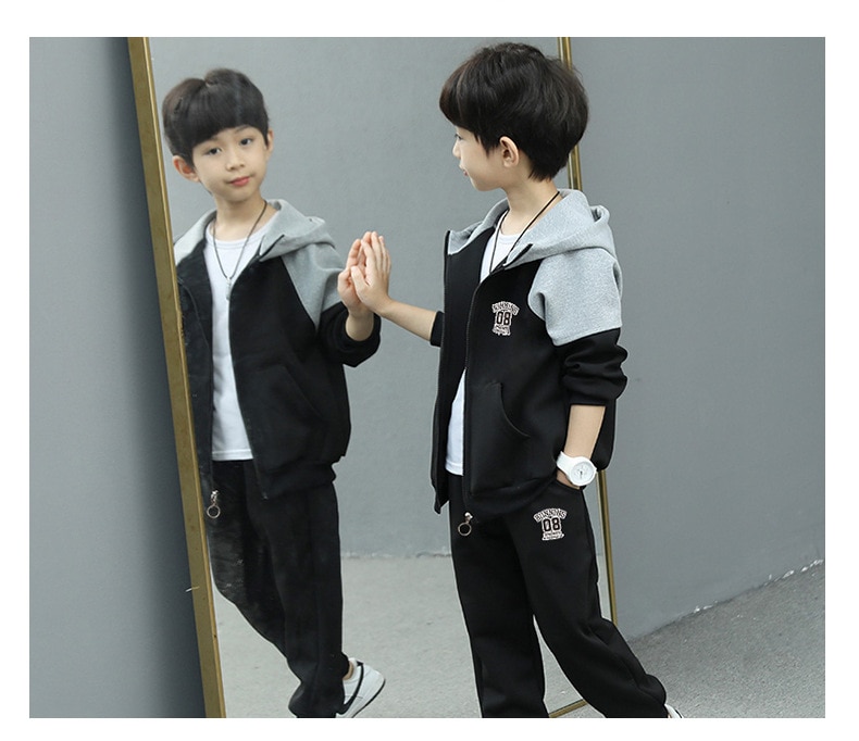 Child Boy Clothing Set Letter Hoodies Coats + Pants 2Pcs Tracksuit Suit For Kids Children Present