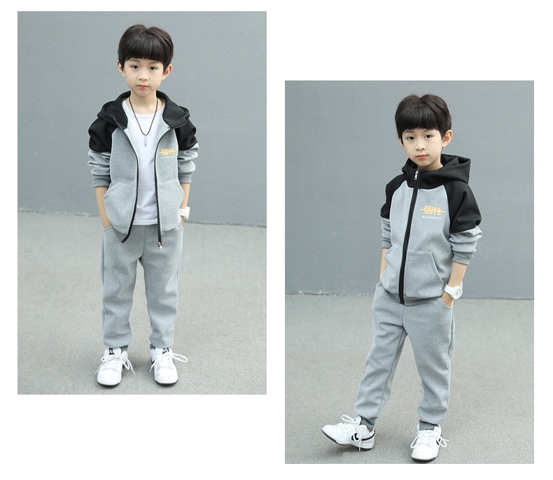 Child Boy Clothing Set Letter Hoodies Coats + Pants 2Pcs Tracksuit Suit For Kids Children Present