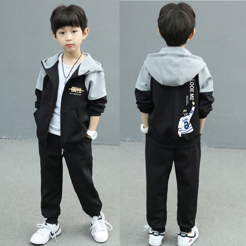 Child Boy Clothing Set Letter Hoodies Coats + Pants 2Pcs Tracksuit Suit For Kids Children Present