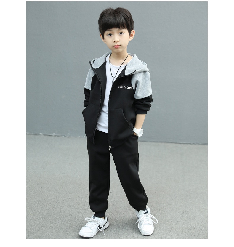 Child Boy Clothing Set Letter Hoodies Coats + Pants 2Pcs Tracksuit Suit For Kids Children Present