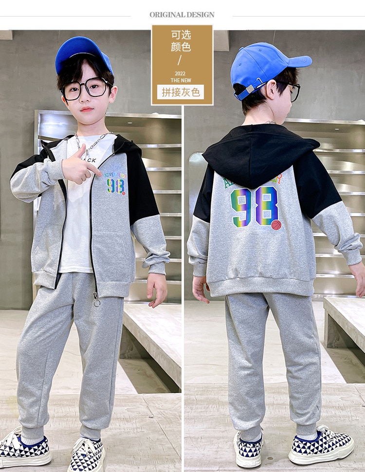 Child Boy Clothing Set Letter Hoodies Coats + Pants 2Pcs Tracksuit Suit For Kids Children Present