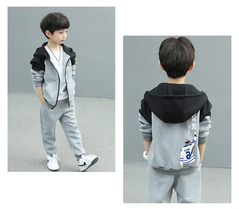 Child Boy Clothing Set Letter Hoodies Coats + Pants 2Pcs Tracksuit Suit For Kids Children Present