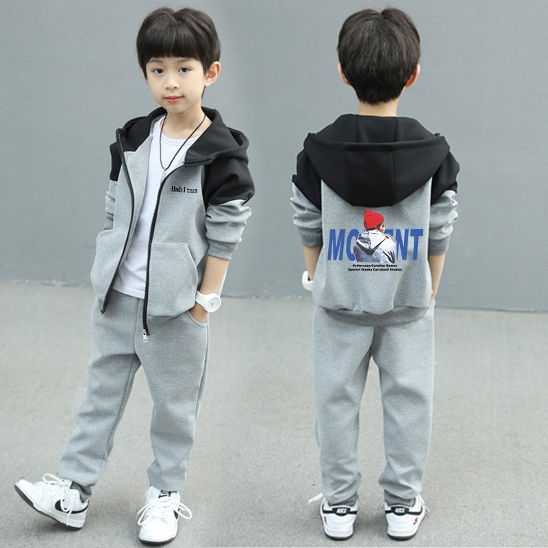 Child Boy Clothing Set Letter Hoodies Coats + Pants 2Pcs Tracksuit Suit For Kids Children Present