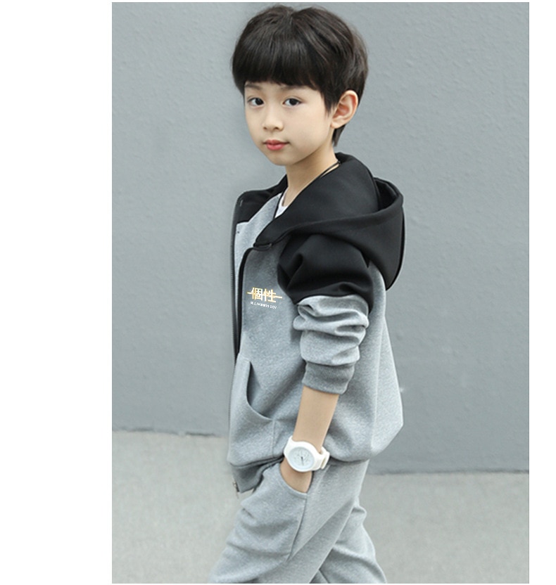 Child Boy Clothing Set Letter Hoodies Coats + Pants 2Pcs Tracksuit Suit For Kids Children Present