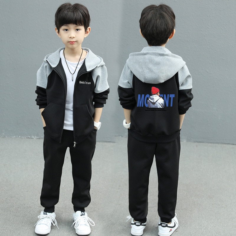 Child Boy Clothing Set Letter Hoodies Coats + Pants 2Pcs Tracksuit Suit For Kids Children Present