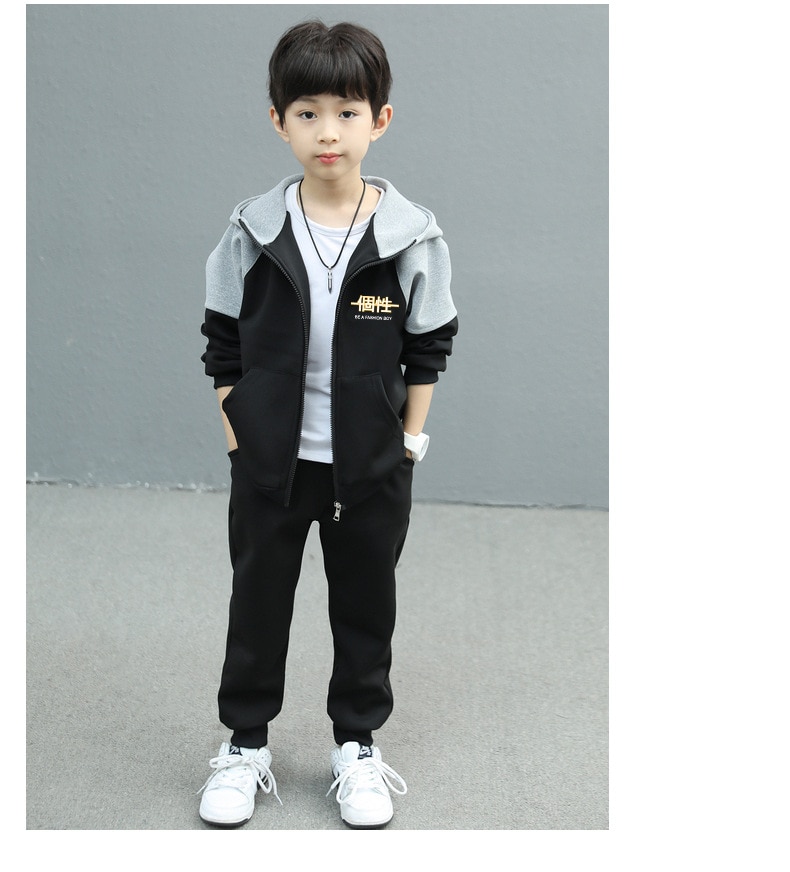 Child Boy Clothing Set Letter Hoodies Coats + Pants 2Pcs Tracksuit Suit For Kids Children Present