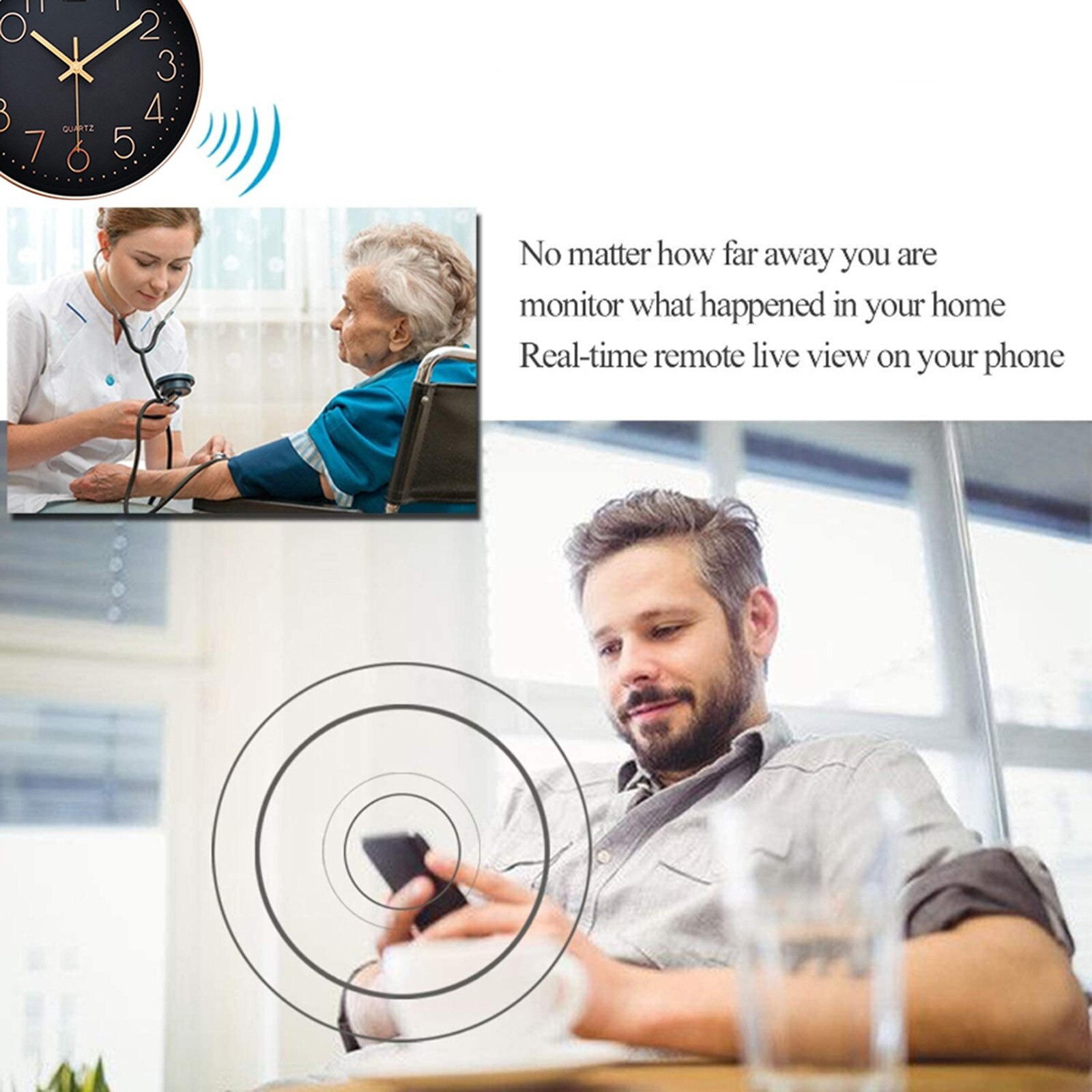 New Wireless Wall Clock Camera 1080P Full HD Mini Camcorder Home Security Night Vision Support Mobile Phone Remote Viewing